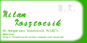 milan kosztocsik business card